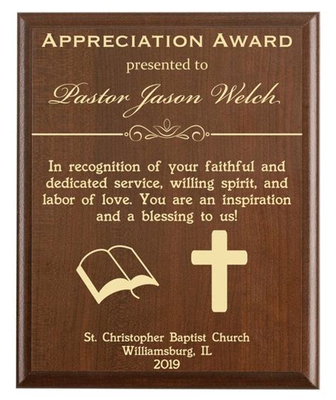 Pastor Appreciation Day Gift Preacher Recognition Award from | Etsy