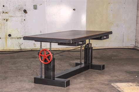 Crank Sit Stand Desk by Vintage Industrial Furniture | Crank desk, Vintage industrial desk, Desk