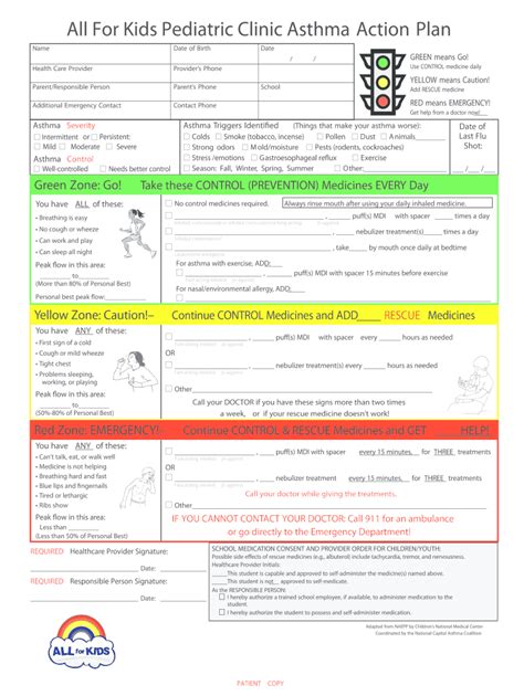 Asthma Action Plan.pdf - All For Kids Pediatric Clinic - Afkpeds - Fill ...