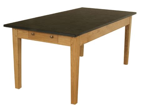 Oak Medium Size Slate Top Farmhouse Table | Farmhouse table, Farmhouse ...