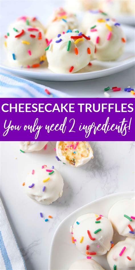 2 ingredient cheesecake truffles are an easy no bake dessert. Cream cheese and cake mix collide ...