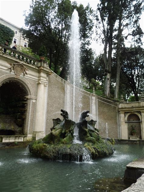 Villa d'Este in Tivoli, Italy. Dragons fountain