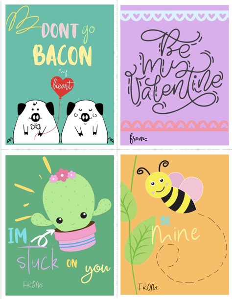 Cute Animal Valentine's Cards {Free Printable 8 Pack}