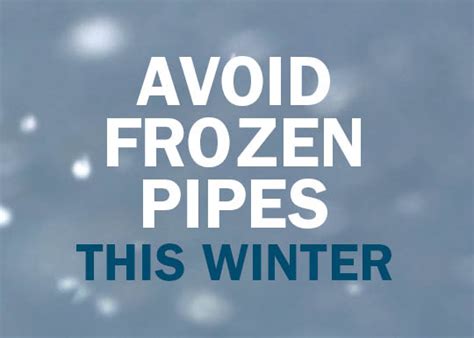 Prevent Frozen Pipes This Winter | City of Lexington