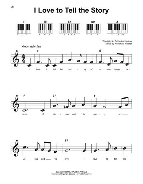 I Love To Tell The Story by William G. Fischer Sheet Music for Super Easy Piano at Sheet Music ...