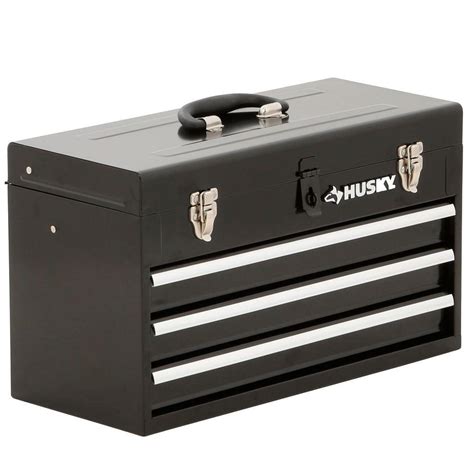 Husky 20 in. 3-Drawer Portable Tool Box with Tray-TB-303B - The Home Depot