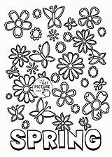 Many Spring Flowers coloring Page For Kids Seasons Pages  sketch template