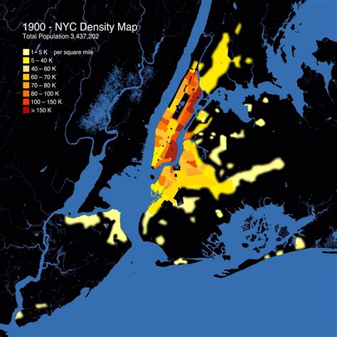 Population Density Map of New York City in 1900 : r/MapPorn