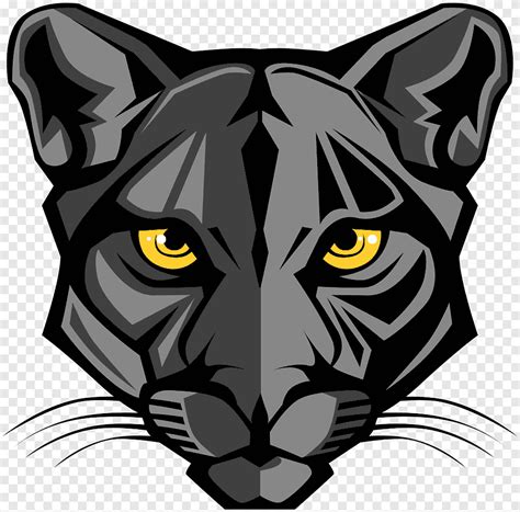 Gray and black animal head illustration, Black panther Cougar, black panther, mammal, face png ...