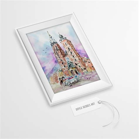 St. Mary's Basilica Watercolor Krakow Poland Art - Etsy