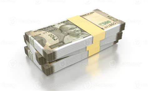 Indian Rupee 500 Currency Note Bundles isolated on White Background - 3D Illustration 14684997 ...