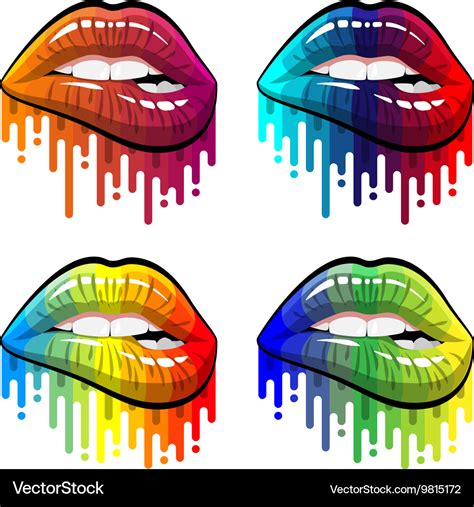 Color makeup lips Royalty Free Vector Image - VectorStock