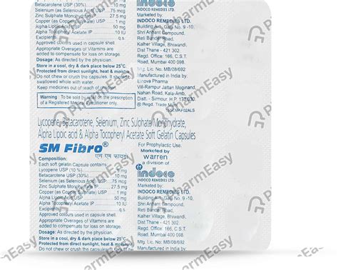 Sm Fibro Strip Of 20 Capsules: Uses, Side Effects, Price & Dosage | PharmEasy