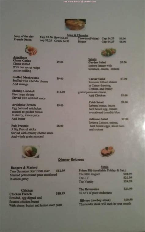 Online Menu of Valley Inn Restaurant, Honeoye, New York, 14471 - Zmenu