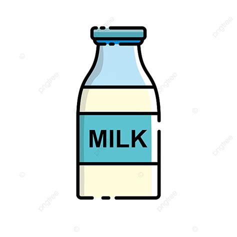 Milk Bottle Clipart Vector, Milk Bottle Vector Illustration With Filled ...