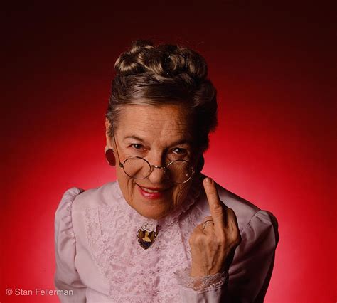 Older woman, flipping the bird Photograph by Stan Fellerman - Fine Art ...