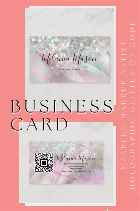 Marbled Makeup Artist Holographic Glitter QR Code Business Card | Zazzle in 2022 | Qr code ...