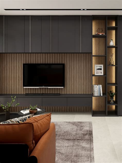 Modern TV Design Wall | iNz Residence Executive Condo | Living room ...