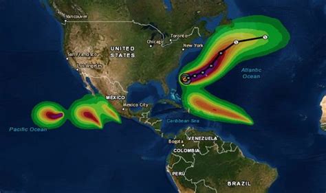 Hurricane tracker: TWO dangerous storms form to join Hurricane Humberto ...