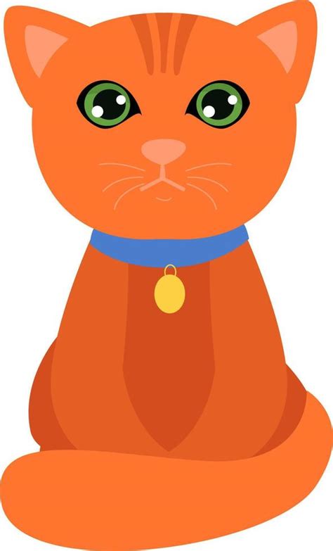 Orange cat, illustration, vector on white background 13883960 Vector Art at Vecteezy