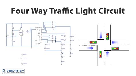 Simple Four-Way Traffic Light Circuit