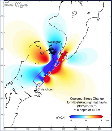 New Zealand Earthquake Map - ToursMaps.com