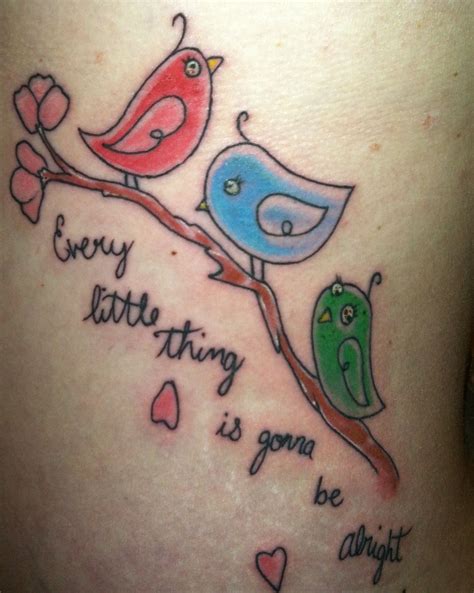 3 little birds tattoo inspired by the Bob Marley song | Little bird tattoos, Birds tattoo, Three ...