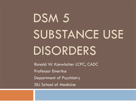 DSM 5 Substance Use Disorders | Lecture notes Psychiatry | Docsity