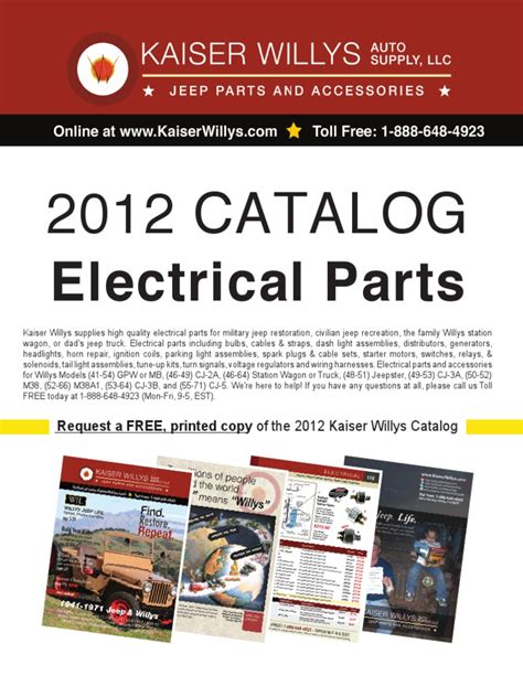 Electrical Parts Kaiser Willys Catalog | PDF | Jeep | Headlamp