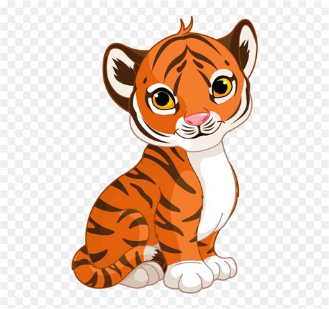 Baby-tiger - Cute Cartoon Tiger Cub, HD Png Download - vhv