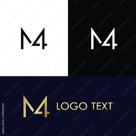 M4 logo or 4M icon, letter, and monogram logo design vector file Stock ...