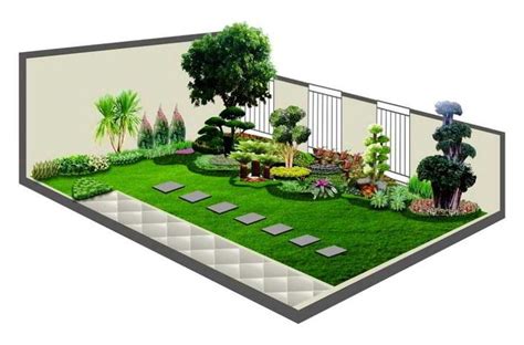 Gambar Desain Taman Minimalis 3D | Desain lanskap, Kebun kecil, Desain taman