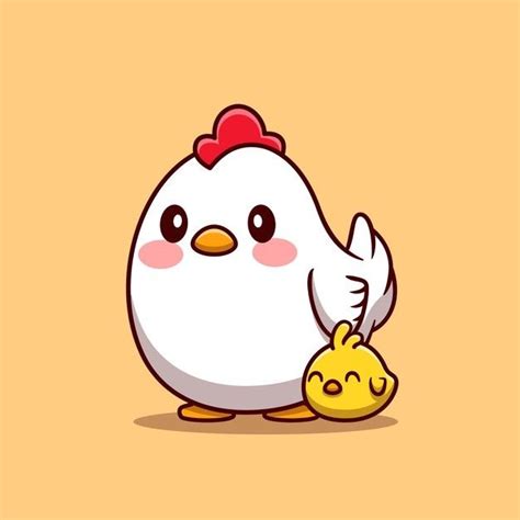 Hen with chick cartoon illustration | Free Vector #Freepik #freevector #baby #love #family # ...