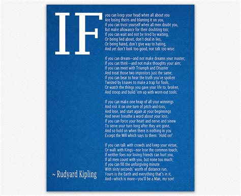 Buy IF Poem Art Print IF Poem by Rudyard Kipling Art Print IF If Poem ...