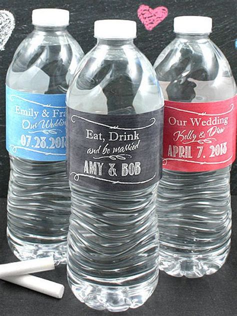 SET Personalized Water Bottle Labels Wedding by WeddingFavorDecor | Botellas de agua decoradas ...