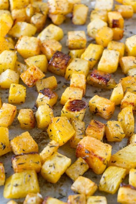 A delicious and healthy low carb keto side dish – this oven roasted rutabaga recipe is ready in ...