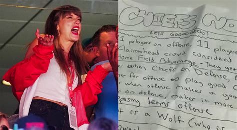 Alleged Cheat Sheets Taylor Swift Used At Chiefs Game Leak Out