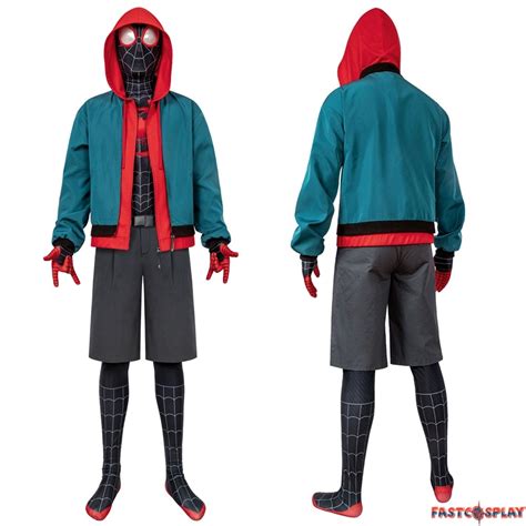 SpiderMan Into The Spider-Verse Costumes Miles Morales Cosplay Spider ...