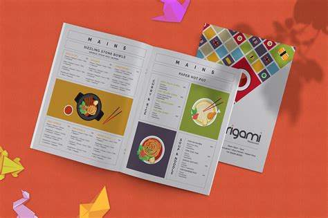 Menu Design | Origami Restaurant on Behance