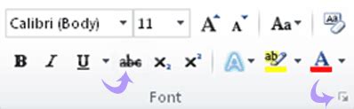 Strikethrough, superscript & subscript text in MS Word