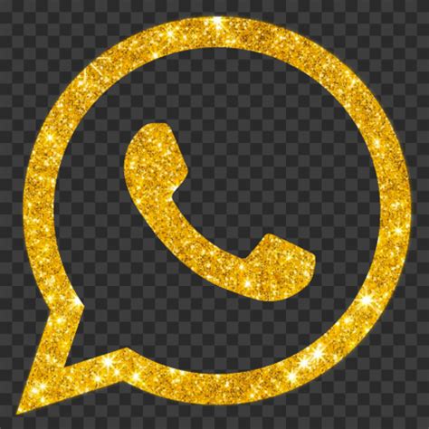 HD Gold Glitter Official Whatsapp Wa Watsup Logo Icon PNG