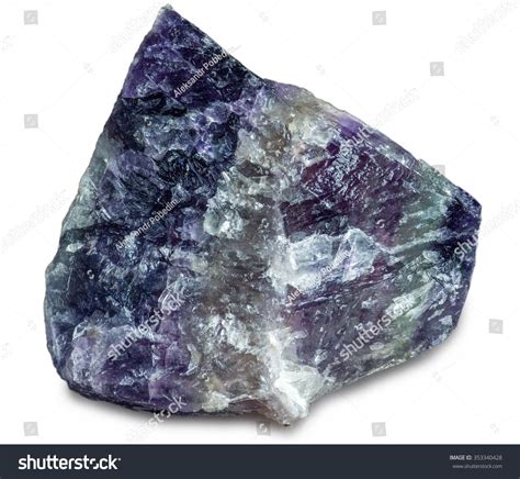 Mineral Fluorite (Fluorspar) Isolated On White Background. Fluorite Composed Of Calcium And ...