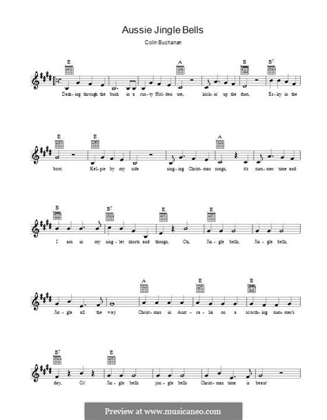 Aussie Jingle Bells by C. Buchanan - sheet music on MusicaNeo