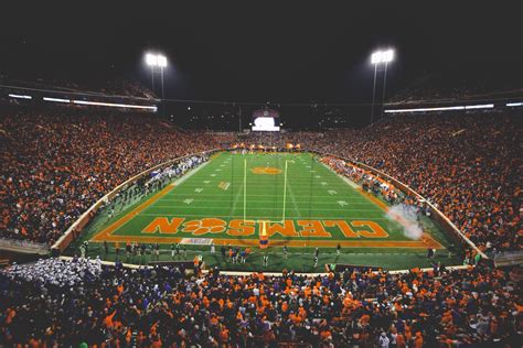 Clemson Football Stadium At Night