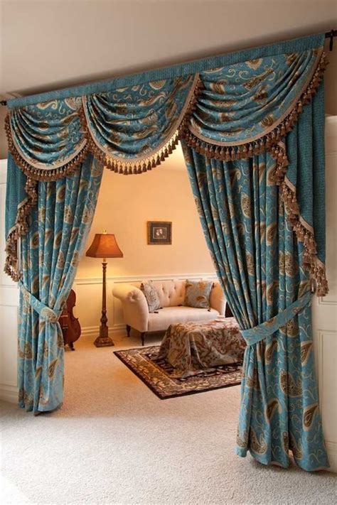 Medici Sapphire swag valances curtain drapes | Curtains living room ...