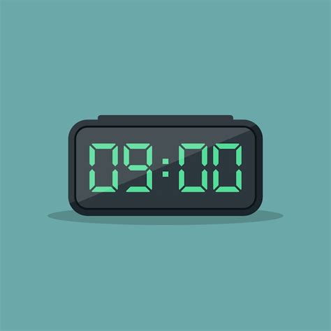 Premium Vector | Digital alarm clock flat design illustration