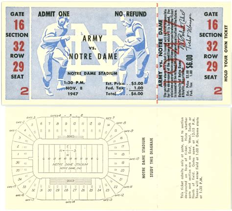 Army Notre Dame Football Tickets | Collectors Weekly