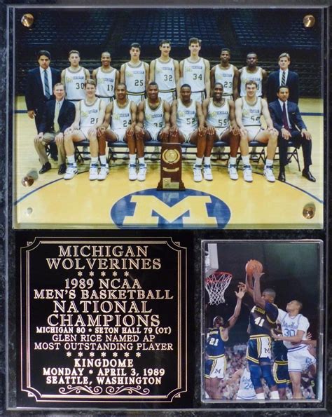 Michigan Wolverines 1989 Men's Basketball National Champions Photo ...