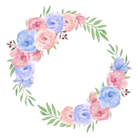 Watercolor Flower Wreath for Decoration 1211721 Vector Art at Vecteezy