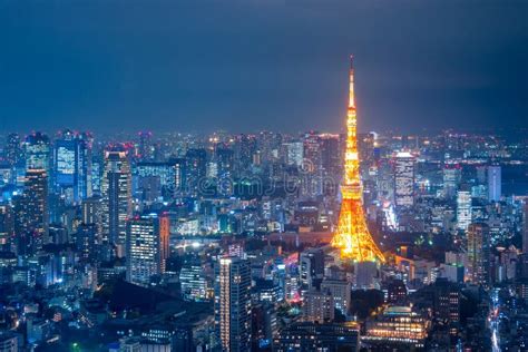 Aerial View Over Tokyo Tower and Tokyo Cityscape Stock Image - Image of capture, architecture ...